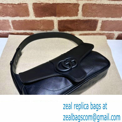 Gucci Aphrodite small shoulder bag 767226 leather Black with Brass hardware 2024 - Click Image to Close