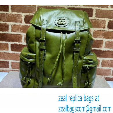 Gucci Backpack with tonal Double G 725657 Leather Green 2023