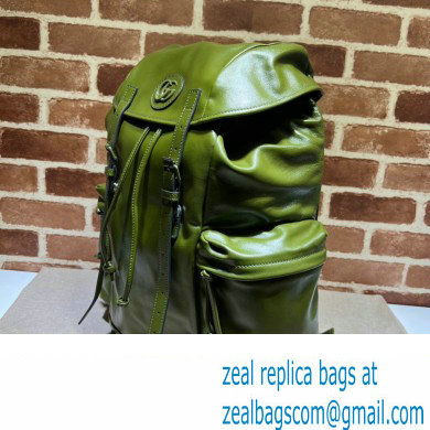 Gucci Backpack with tonal Double G 725657 Leather Green 2023 - Click Image to Close