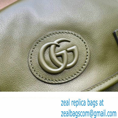 Gucci Backpack with tonal Double G 725657 Leather Green 2023