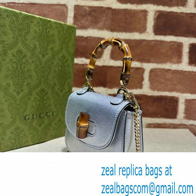 Gucci Bamboo 1947 super mini bag 760246 leather Silver 2023