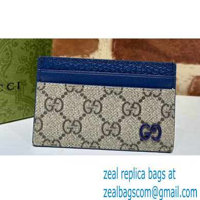 Gucci Card case with GG detail 768248 Beige/Blue