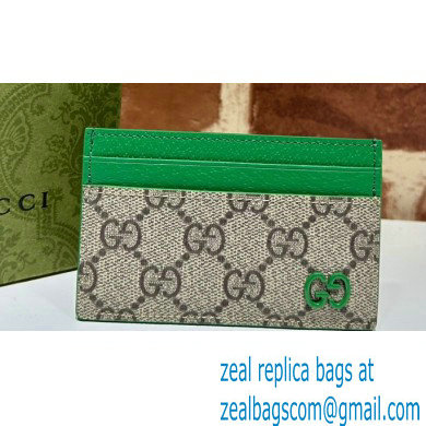 Gucci Card case with GG detail 768248 Beige/Green - Click Image to Close