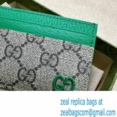 Gucci Card case with GG detail 768248 Beige/Green - Click Image to Close