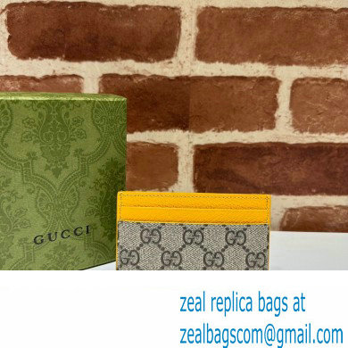 Gucci Card case with GG detail 768248 Beige/Yellow - Click Image to Close