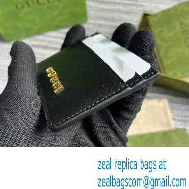 Gucci Card case with Gucci script 773428 leather Black 2024