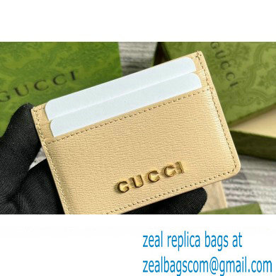 Gucci Card case with Gucci script 773428 leather Light Beige 2024 - Click Image to Close