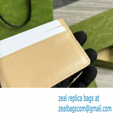 Gucci Card case with Gucci script 773428 leather Light Beige 2024