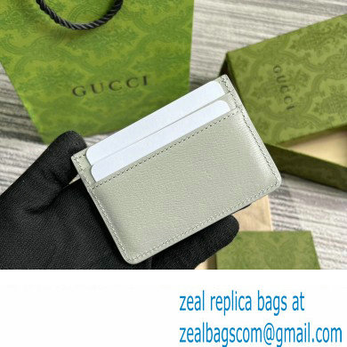 Gucci Card case with Gucci script 773428 leather Light Gray 2024 - Click Image to Close
