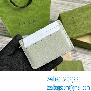 Gucci Card case with Gucci script 773428 leather Light Gray 2024