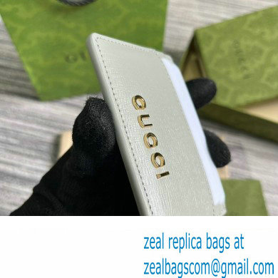 Gucci Card case with Gucci script 773428 leather Light Gray 2024