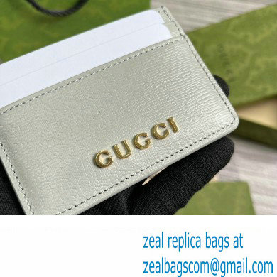 Gucci Card case with Gucci script 773428 leather Light Gray 2024 - Click Image to Close