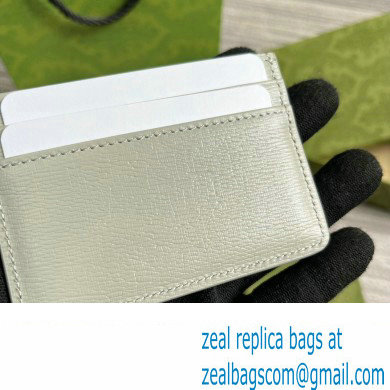 Gucci Card case with Gucci script 773428 leather Light Gray 2024