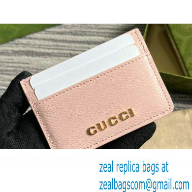 Gucci Card case with Gucci script 773428 leather Light Pink 2024