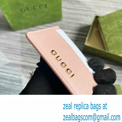 Gucci Card case with Gucci script 773428 leather Light Pink 2024 - Click Image to Close