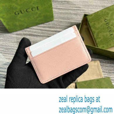 Gucci Card case with Gucci script 773428 leather Light Pink 2024 - Click Image to Close