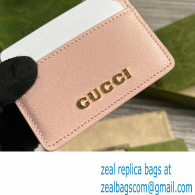Gucci Card case with Gucci script 773428 leather Light Pink 2024 - Click Image to Close