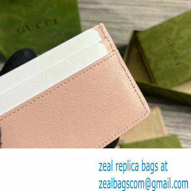 Gucci Card case with Gucci script 773428 leather Light Pink 2024