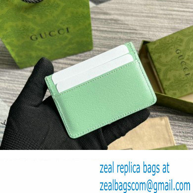 Gucci Card case with Gucci script 773428 leather Pale Green 2024 - Click Image to Close