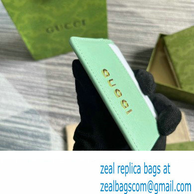 Gucci Card case with Gucci script 773428 leather Pale Green 2024 - Click Image to Close