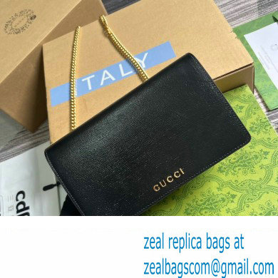 Gucci Chain wallet with Gucci script 772643 leather Black 2024 - Click Image to Close
