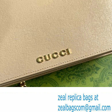 Gucci Chain wallet with Gucci script 772643 leather Light Beige 2024 - Click Image to Close