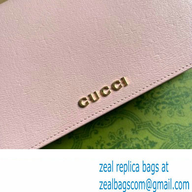 Gucci Chain wallet with Gucci script 772643 leather Light Pink 2024