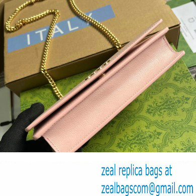 Gucci Chain wallet with Gucci script 772643 leather Light Pink 2024