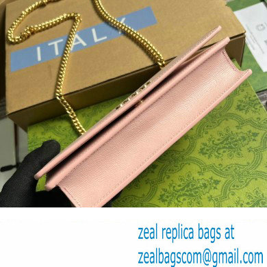 Gucci Chain wallet with Gucci script 772643 leather Light Pink 2024 - Click Image to Close