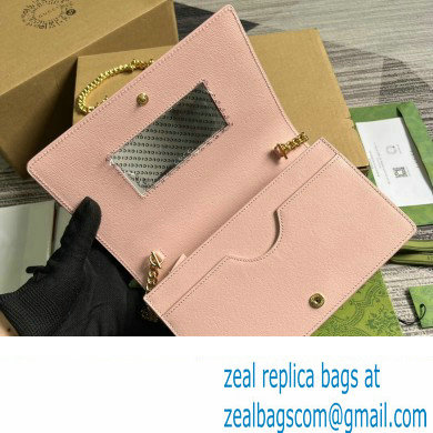 Gucci Chain wallet with Gucci script 772643 leather Light Pink 2024 - Click Image to Close