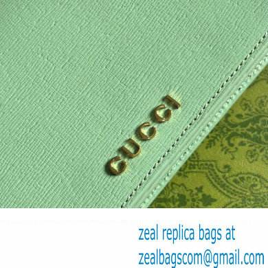Gucci Chain wallet with Gucci script 772643 leather Pale Green 2024 - Click Image to Close