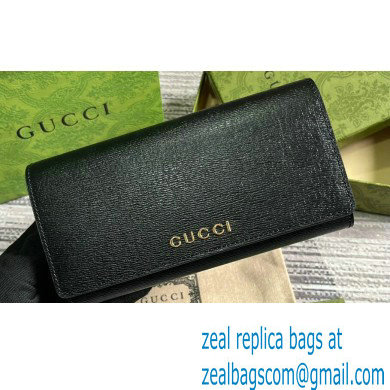 Gucci Continental wallet with Gucci script 772638 leather Black 2024 - Click Image to Close