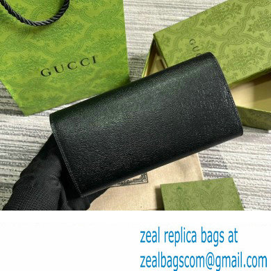 Gucci Continental wallet with Gucci script 772638 leather Black 2024 - Click Image to Close