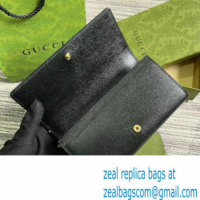 Gucci Continental wallet with Gucci script 772638 leather Black 2024