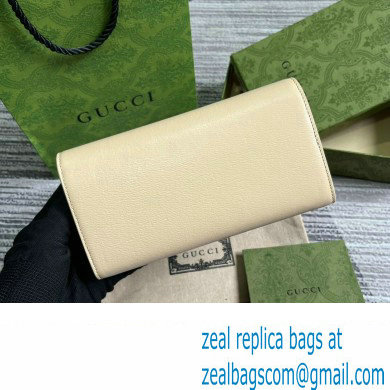 Gucci Continental wallet with Gucci script 772638 leather Light Beige 2024 - Click Image to Close