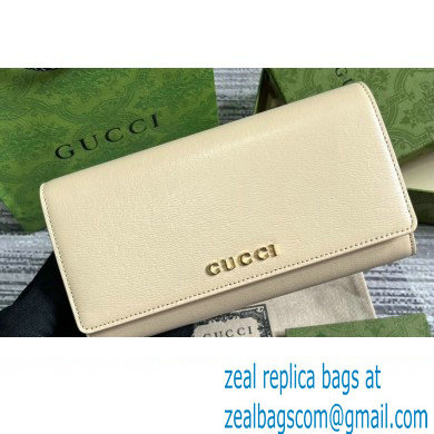 Gucci Continental wallet with Gucci script 772638 leather Light Beige 2024 - Click Image to Close