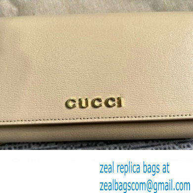 Gucci Continental wallet with Gucci script 772638 leather Light Beige 2024 - Click Image to Close