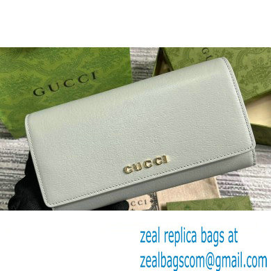 Gucci Continental wallet with Gucci script 772638 leather Light Gray 2024 - Click Image to Close