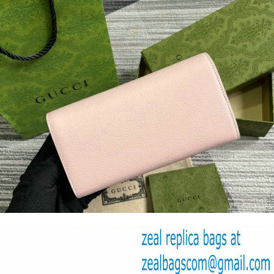 Gucci Continental wallet with Gucci script 772638 leather Light Pink 2024