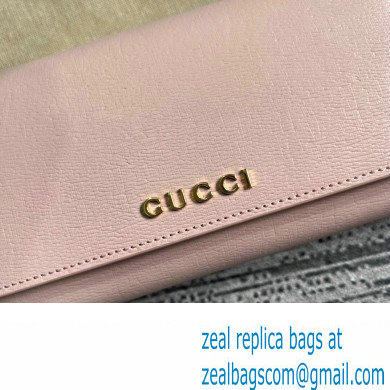 Gucci Continental wallet with Gucci script 772638 leather Light Pink 2024 - Click Image to Close