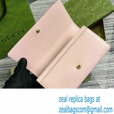 Gucci Continental wallet with Gucci script 772638 leather Light Pink 2024 - Click Image to Close