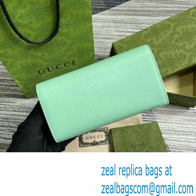 Gucci Continental wallet with Gucci script 772638 leather Pale Green 2024