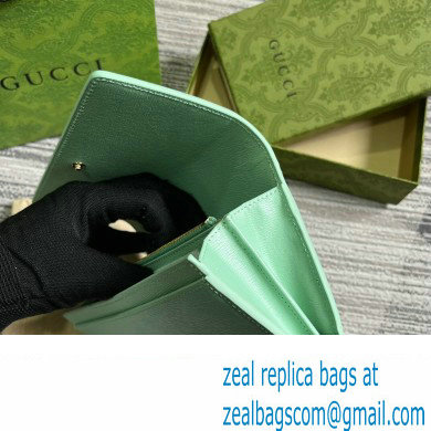 Gucci Continental wallet with Gucci script 772638 leather Pale Green 2024 - Click Image to Close