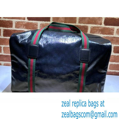 Gucci GG Crystal canvas Large duffle bag with Web 758664 Black 2023 - Click Image to Close