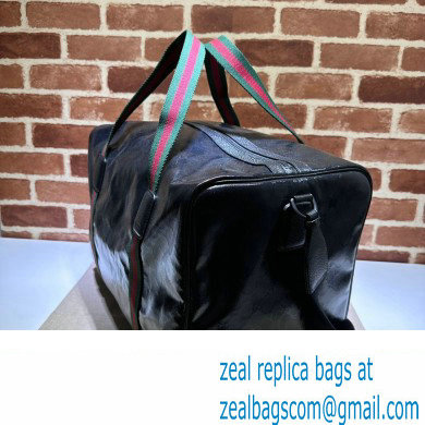 Gucci GG Crystal canvas Large duffle bag with Web 758664 Black 2023 - Click Image to Close