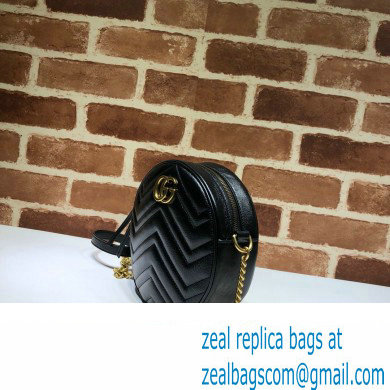 Gucci GG Marmont Mini Round Shoulder Bag 550154 Leather Black