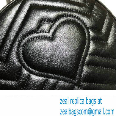 Gucci GG Marmont Mini Round Shoulder Bag 550154 Leather Black - Click Image to Close