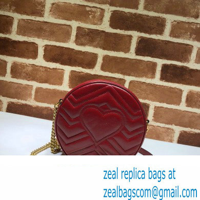 Gucci GG Marmont Mini Round Shoulder Bag 550154 Leather Red