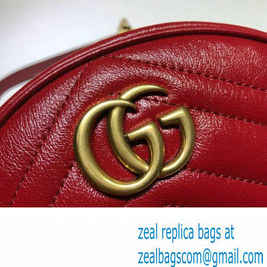 Gucci GG Marmont Mini Round Shoulder Bag 550154 Leather Red