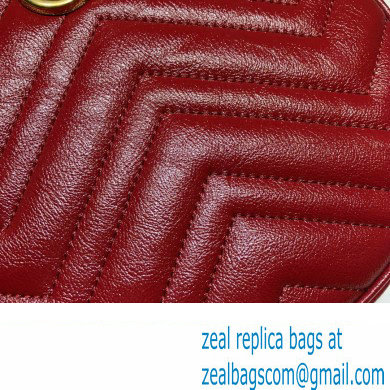 Gucci GG Marmont Mini Round Shoulder Bag 550154 Leather Red